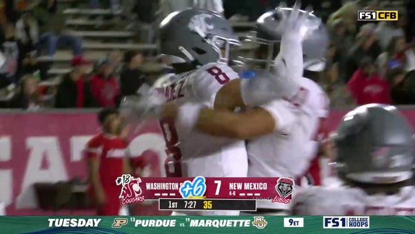 Carlos Hernandez catches deep 28-yard touchdown pass to help Washington State even the score against New Mexico