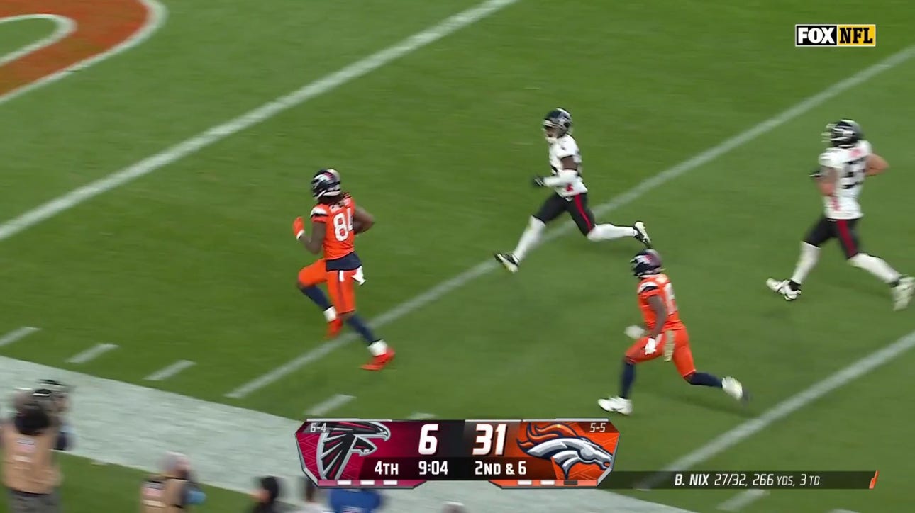 Bo Nix finds Lil'Jordan Humphrey for a 41-yard TD to extend Broncos' lead over Falcons