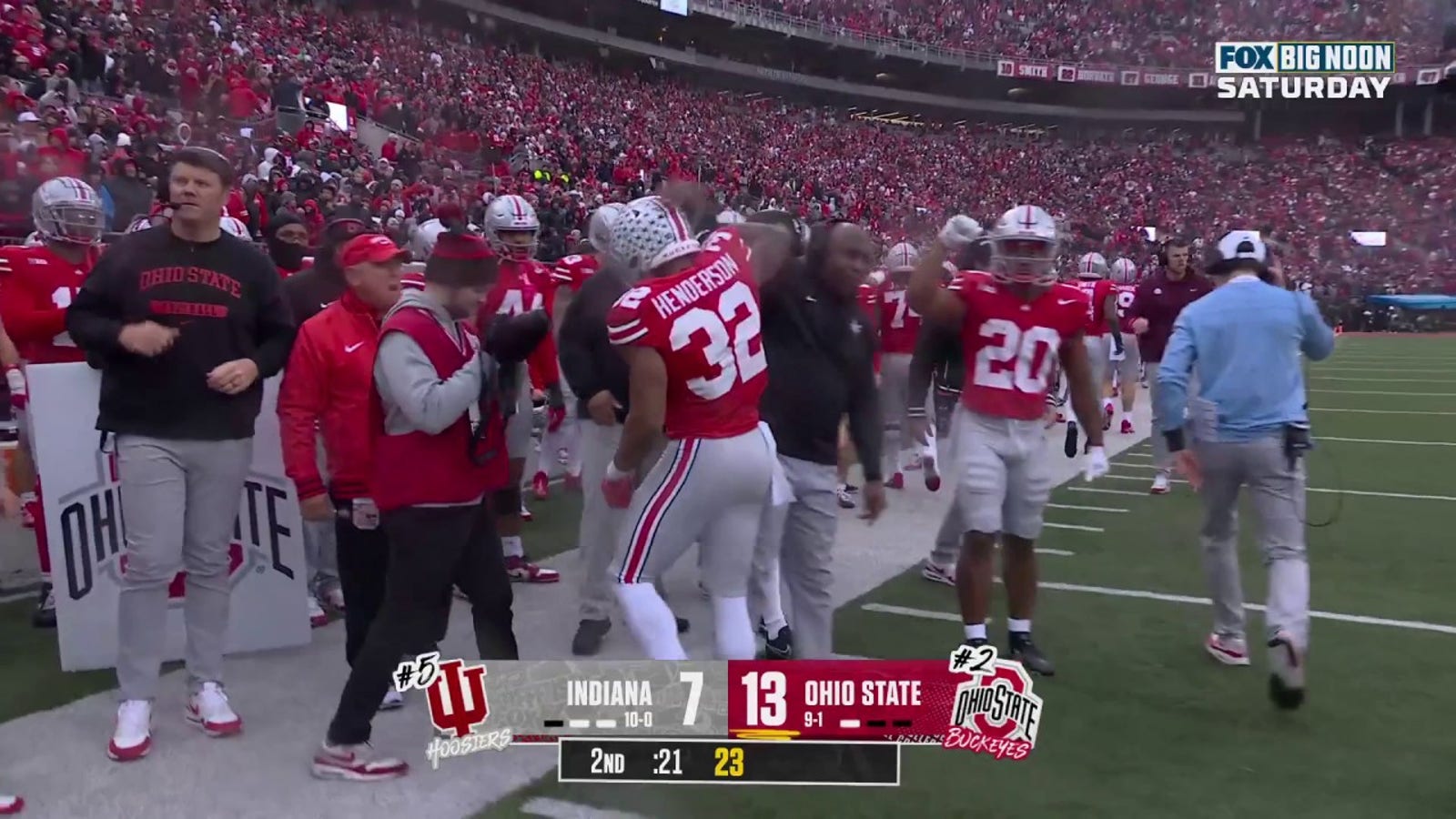 TreVeyon Henderson escapes multiple tackles on 4-yard TD run to help Ohio State grab lead against Indiana