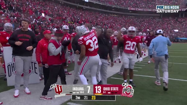 TreVeyon Henderson evades MULTIPLE tackles on 4-yard rushing TD to help Ohio State grab lead vs. Indiana