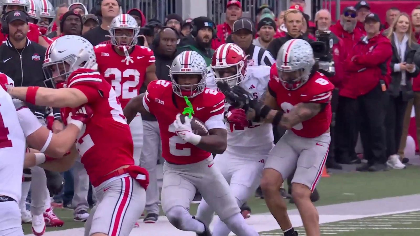 Caleb Downs returns a punt 79 yards to the house as Ohio State extends its lead over Indiana