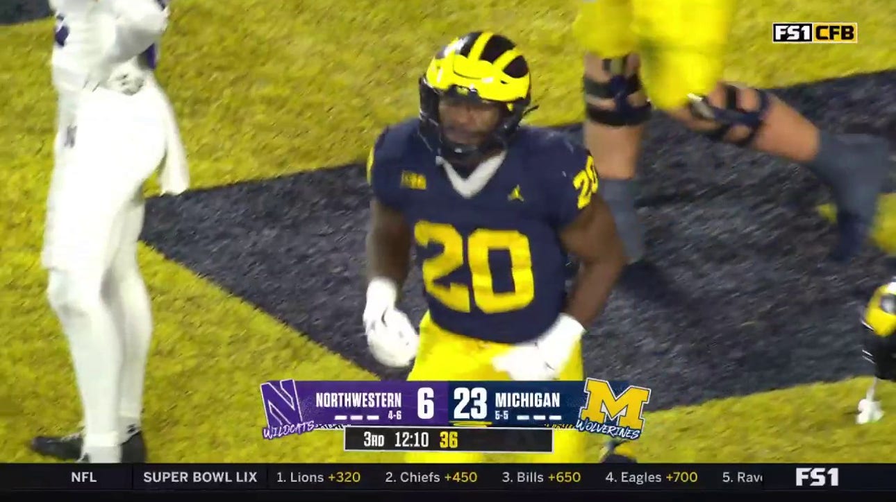 Michigan's Kalel Mullings rushes for a 10-yard touchdown vs. Northwestern | CFB on FOX