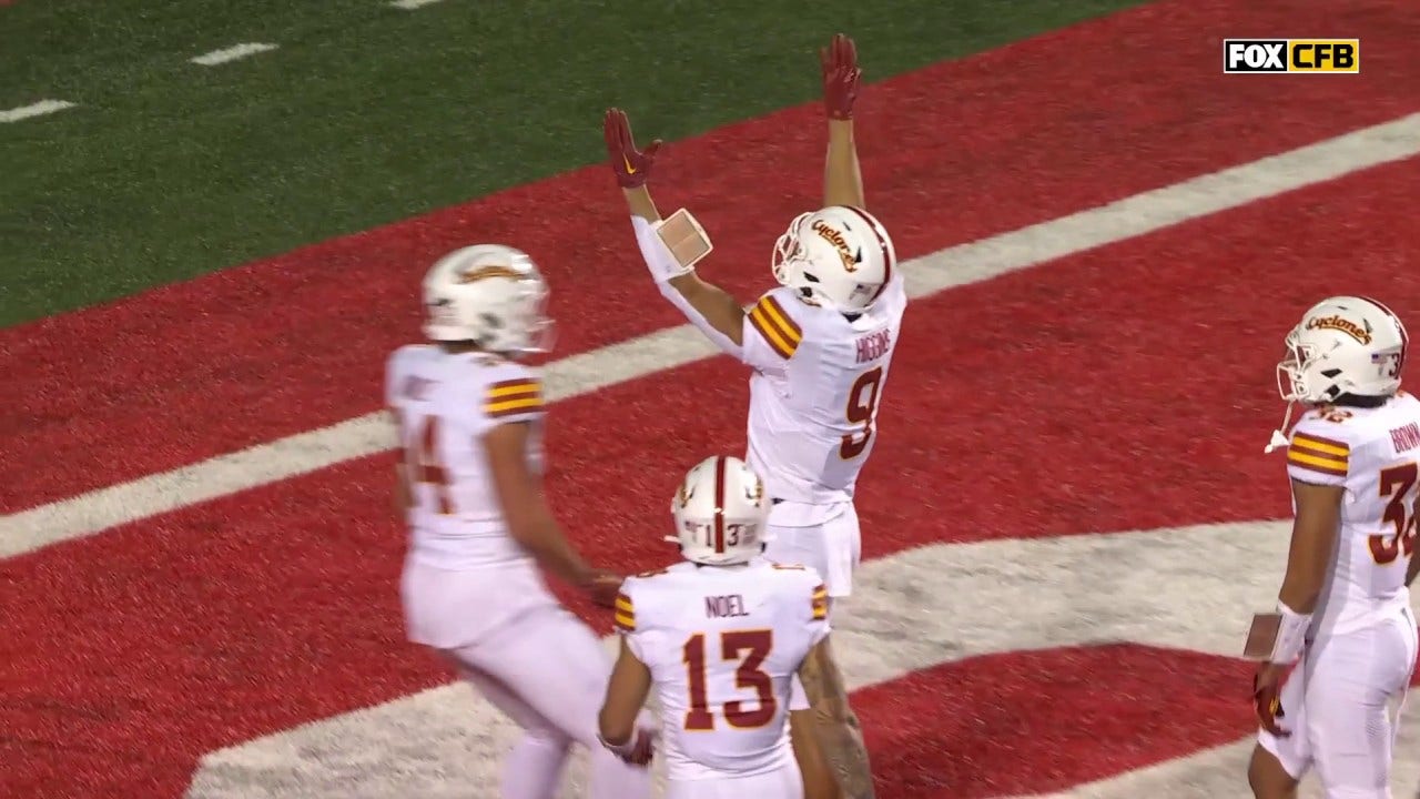 Rocco Becht finds Jayden Higgins for a seven-yard TD, giving Iowa State the lead over Utah