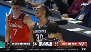 Collin Murray-Boyles throws down an and-1 slam dunk to secure South Carolina's 70-60 win over Virginia Tech