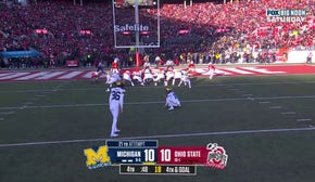 Dominic Zvada drains a 21-yard field goal attempt to seal Michigan's upset victory over Ohio State