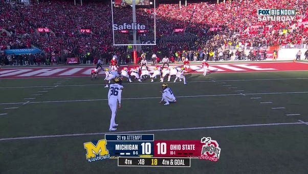 Dominic Zvada drains a 21-yard field goal attempt to seal Michigan's upset victory over Ohio State