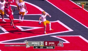 Cam Skattebo punches in his second TD of the game, extending Arizona State's lead over Arizona