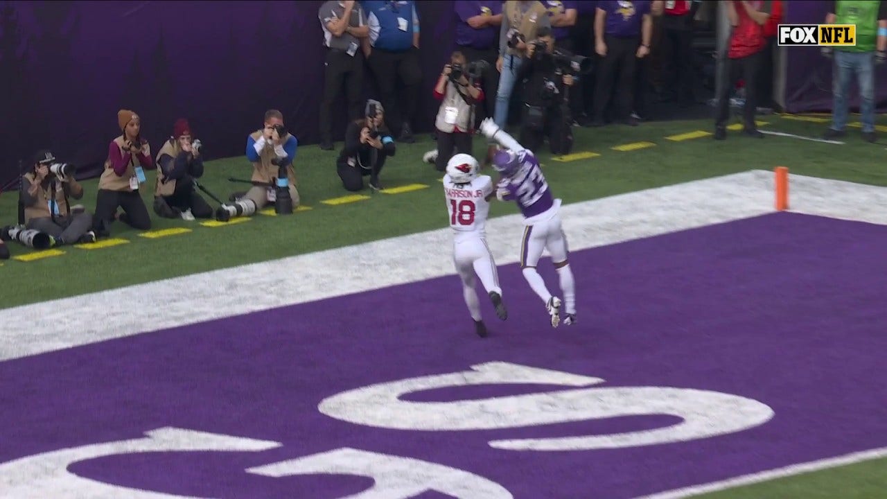 Kyler Murray finds Marvin Harrison Jr. for a 15-yard touchdown to extend Cardinals' lead over Vikings