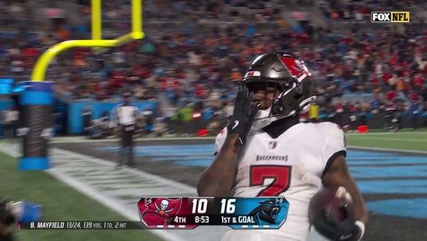 Bucky Irving's six-yard rushing touchdown gives Buccaneers a 17-16 lead over Panthers