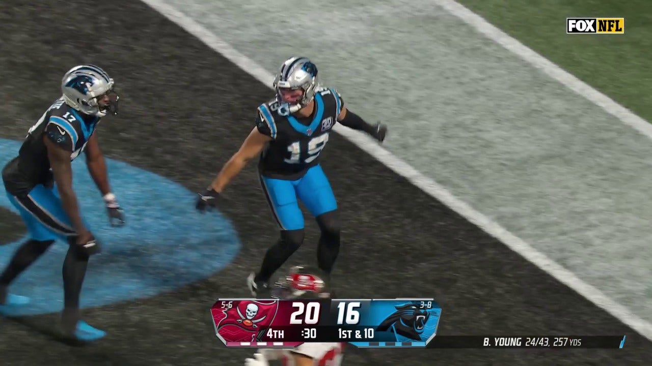 Bryce Young finds Adam Thielen for 25-yard touchdown to give Panthers 23-20 lead over Buccaneers 