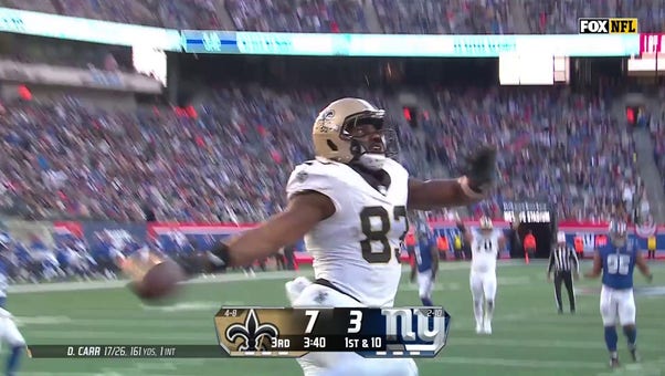 Derek Carr connects with Juwan Johnson for an 11-yard TD, extending Saints' lead over Giants | NFL Highlights