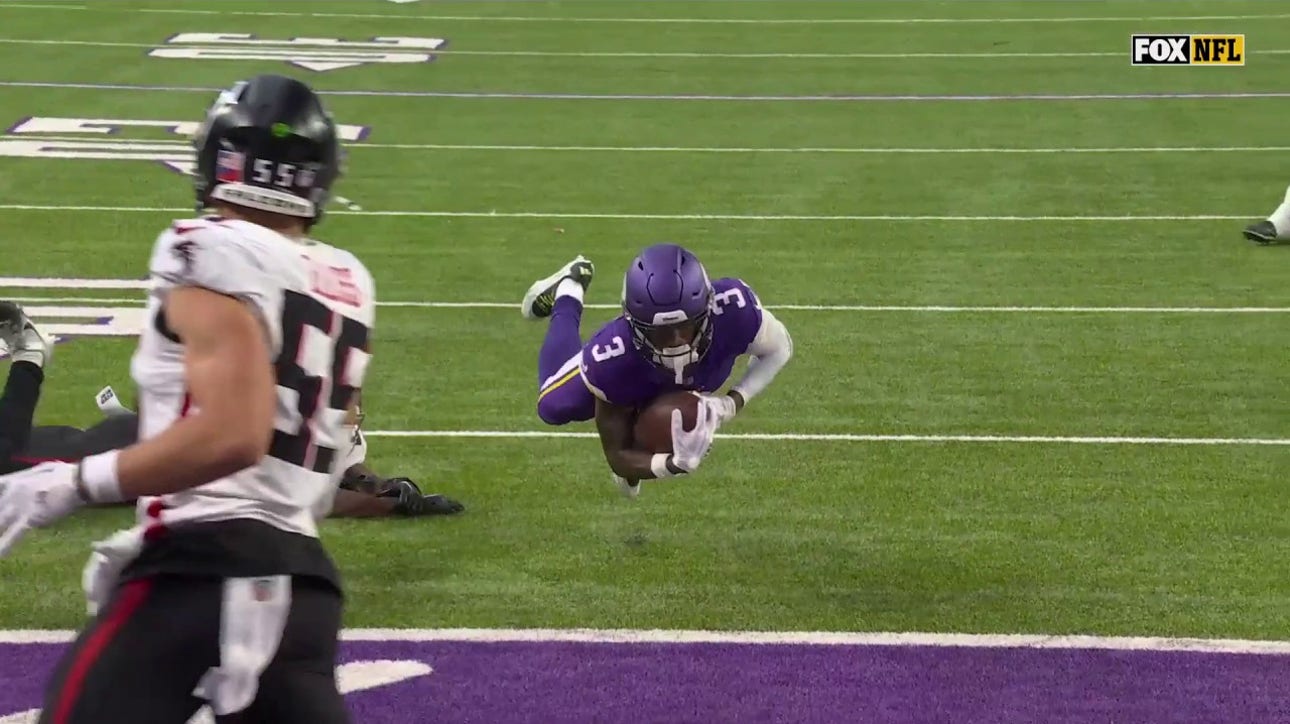 Jordan Addison HAULS IN HIS THIRD TD of the game in Vikings' 42-21 win over Falcons