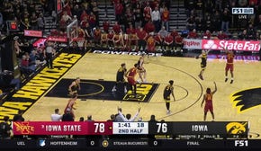 Curtis Jones drains a deep 3-pointer, extending Iowa State's lead over Iowa