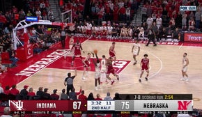 Juwan Gary drills a 3-pointer, extending Nebraska's lead over Indiana