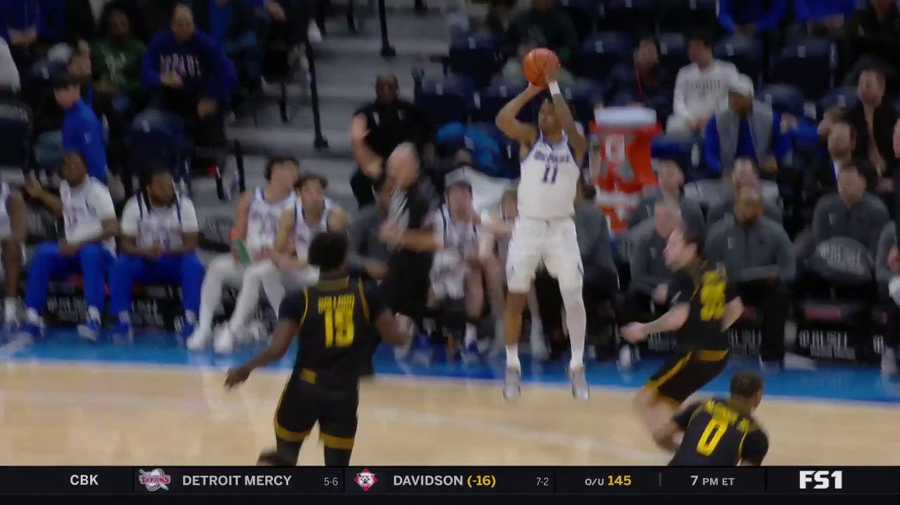 CJ Gunn drains a 3-pointer to extend DePaul's lead over Wichita State