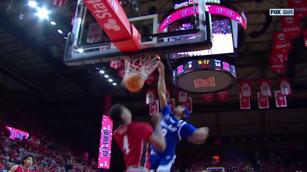 Chaunce Jenkins POSTERIZES Ace Bailey as Seton Halls leads 16-8 over Rutgers