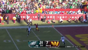 Jayden Daniels finds Terry McLaurin for a 32-yard TD, shrinking Commanders' deficit vs. Eagles | NFL Highlights