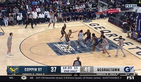 Georgetown's Thomas Sorber goes up strong and finishes TOUGH and-1 layup vs. Coppin State