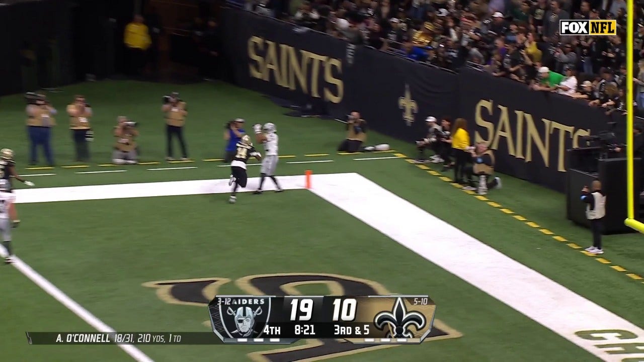 Aidan O'Connell's 18-yard TD to Tre Tucker extends Raiders' lead vs Saints | NFL Highlights