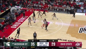 Szymon Zapala throws down the alley-oop, extending Michigan State's lead vs. Ohio State