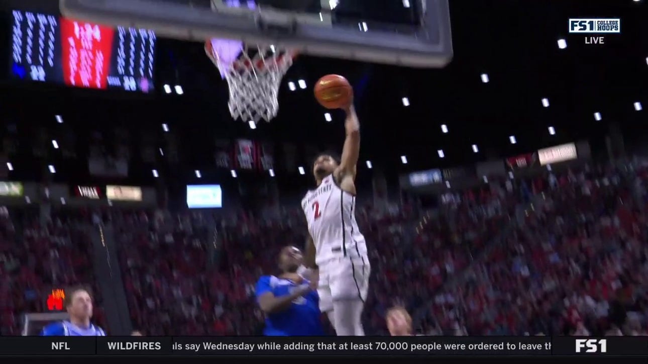 Nick Boyd throws down ferocious one-handed slam to extend San Diego State's lead over Air Force