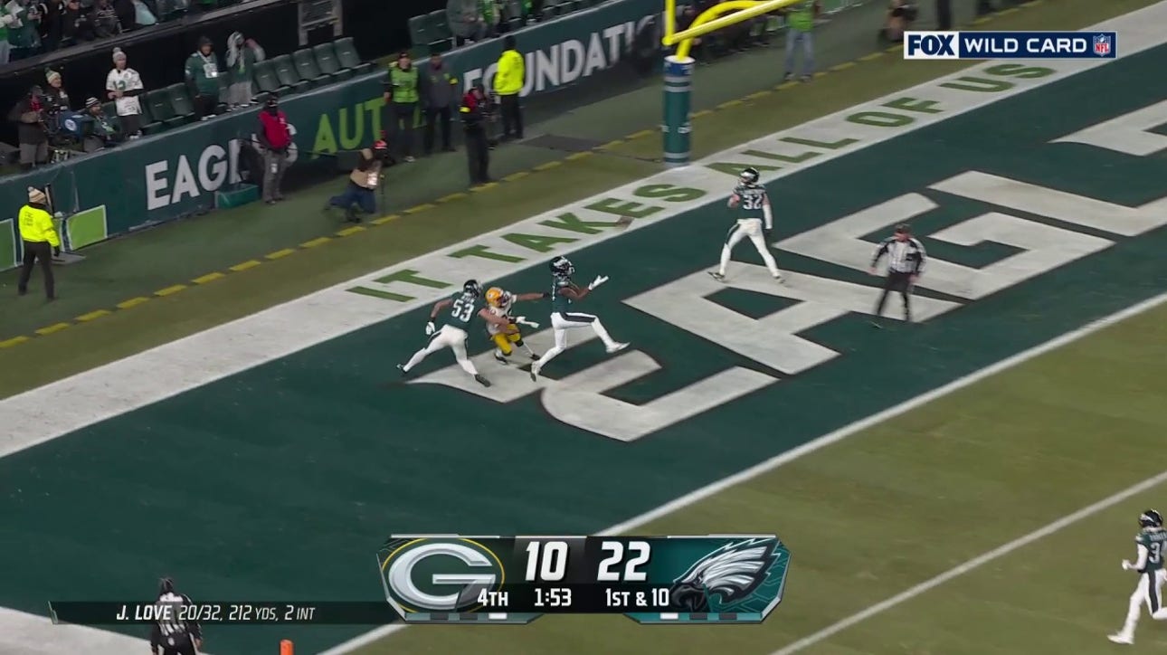 Quinyon Mitchell intercepts Jordan Love, helping Eagles defeat Packers, 22-10 | NFL Highlights