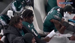 Eagles' A.J. Brown reads book on sideline during Wild Card game vs. Packers | NFL Highlights