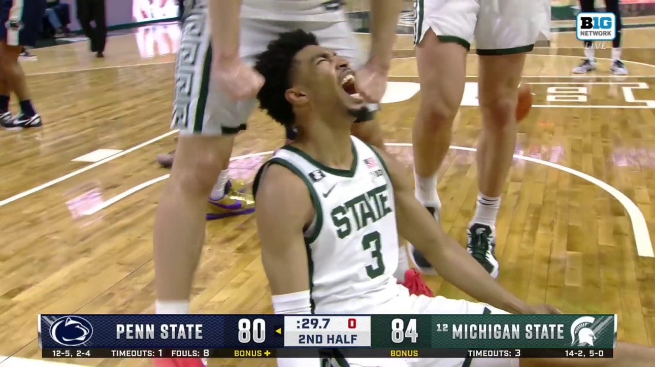 Jaden Akins scores TOUGH AND-ONE layup to seal Michigan State's 90-85 victory over Penn State