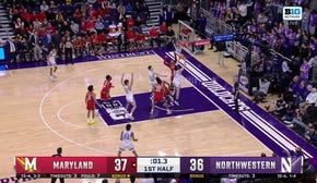 Nick Martinelli lays it in to beat the halftime buzzer, giving Northwestern a lead over Maryland