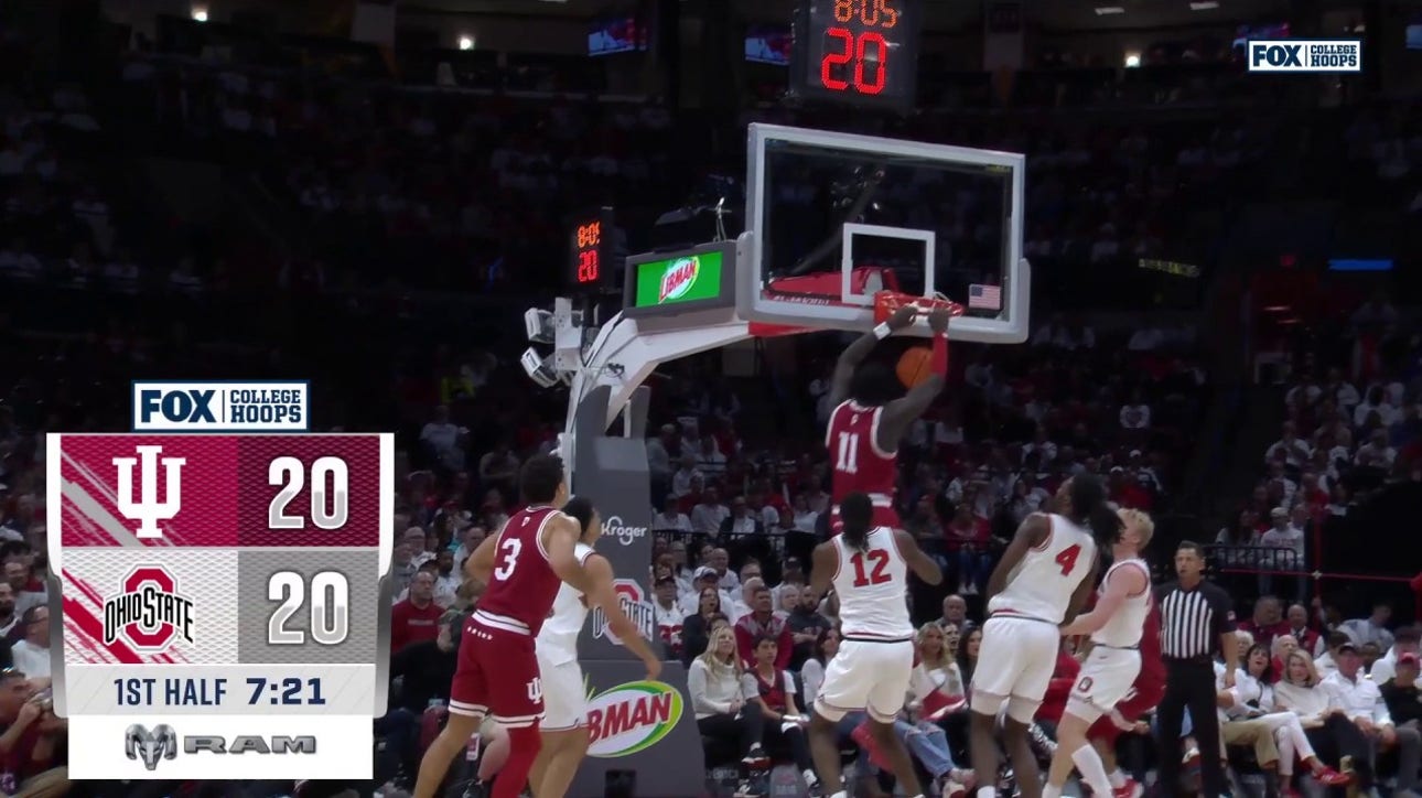 Indiana's Oumar Ballo throws down an alley-oop, tying game vs. Ohio State