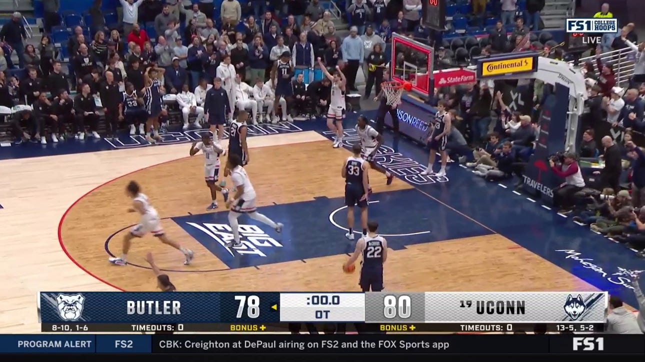 No. 19 UCONN pull off two KEY defensive stops in 80-76 OT victory over Butler