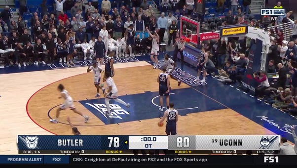 No. 19 UCONN pull off two KEY defensive stops in 80-76 OT victory over Butler