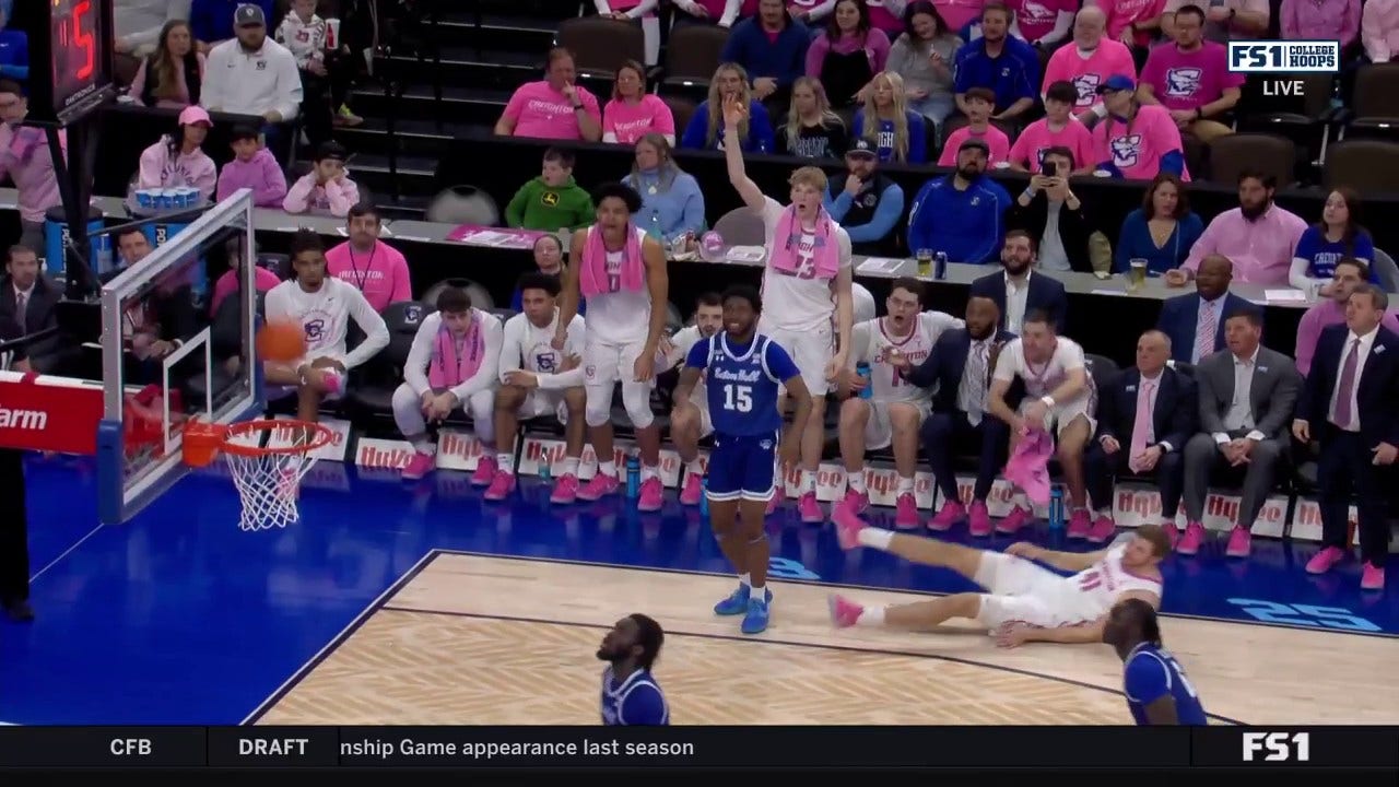 Creighton's Isaac Traudt sinks AND-ONE 3-pointer to extend lead against Seton Hall