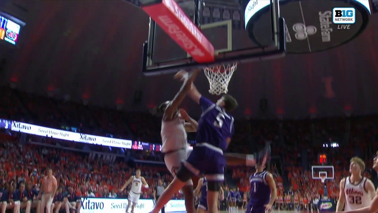 Illinois' Morez Johnson POSTERIZES Northwestern defender to extend lead