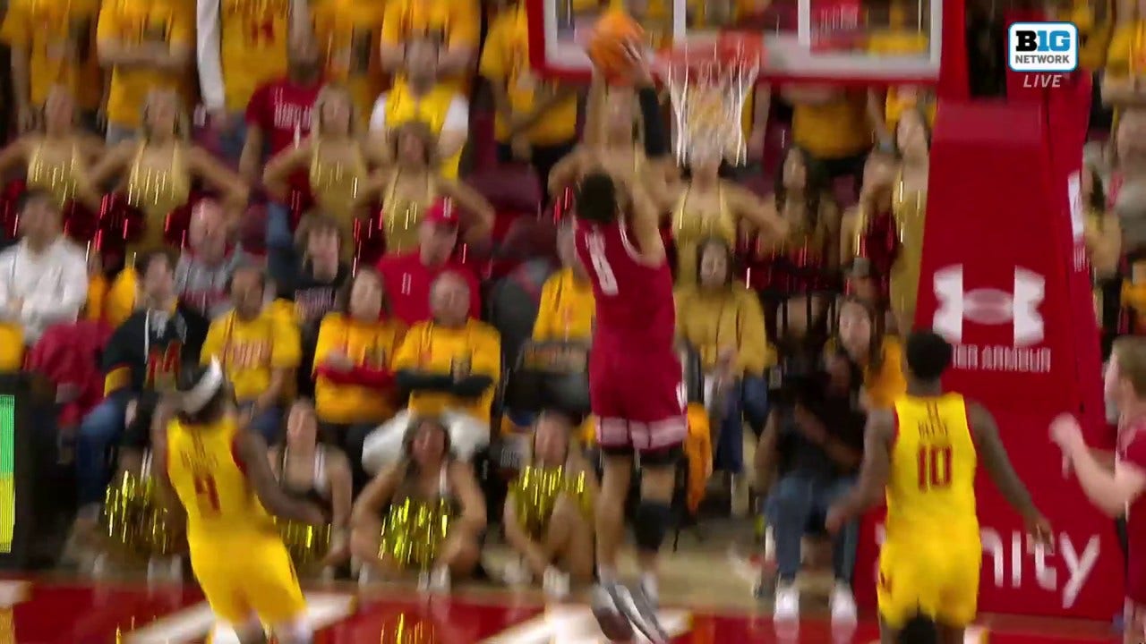 John Tonje throws down strong two-handed dunk to extend Wisconsin's lead against Maryland 