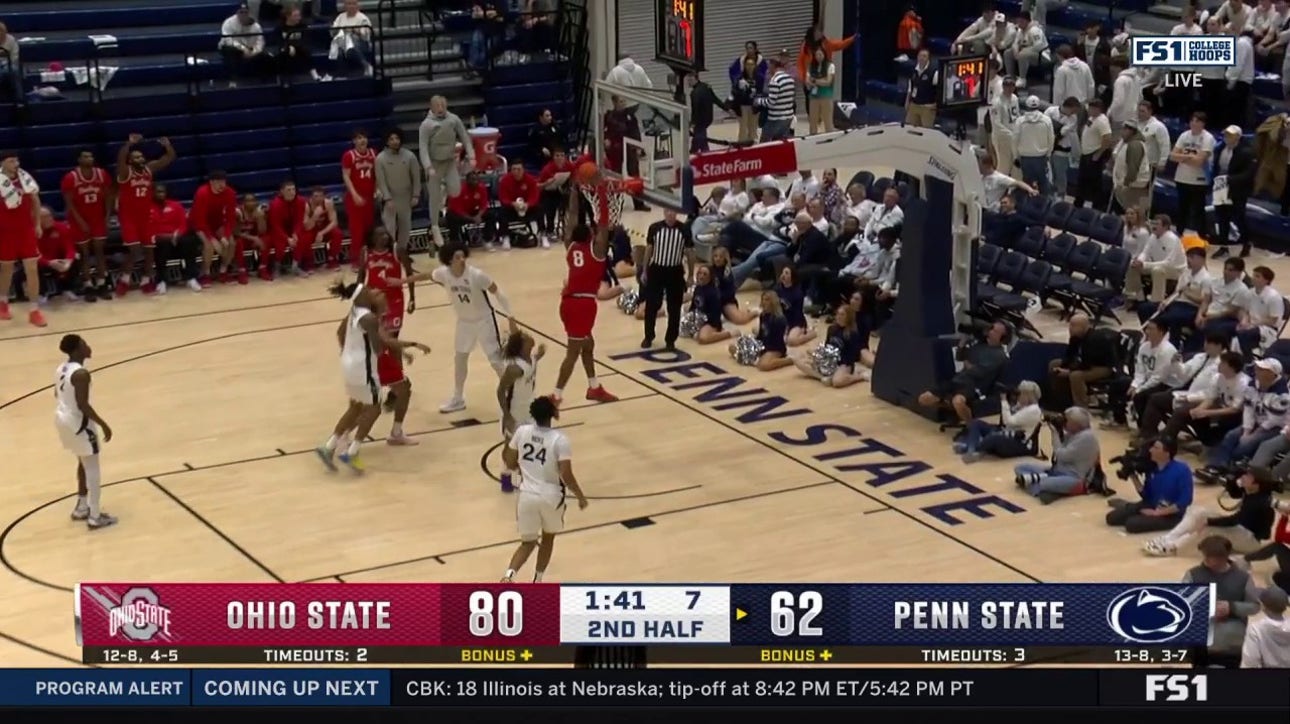 Micah Parrish throws down a massive dunk in Ohio State's 83-64 win over Penn State