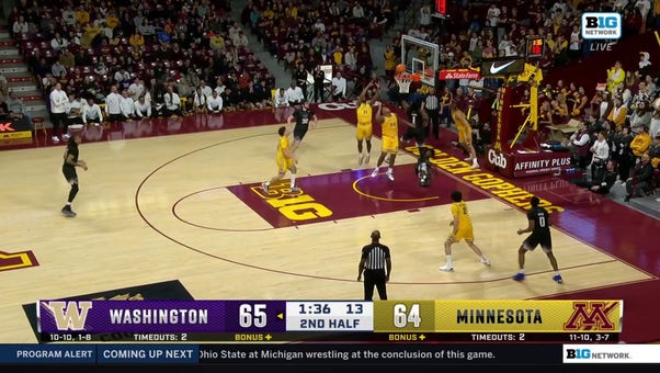 Great Osobor makes amazing one-handed put-back layup to secure Washington's 71-68 win over Minnesota