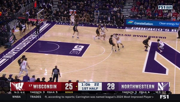 John Tonje drills NASTY step back 3-pointer to help Wisconsin even the score against Northwestern