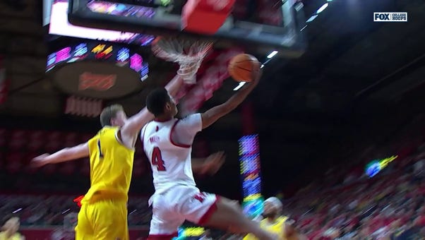 Rutgers' Ace Bailey throws down UNREAL baseline reverse slam vs. Michigan