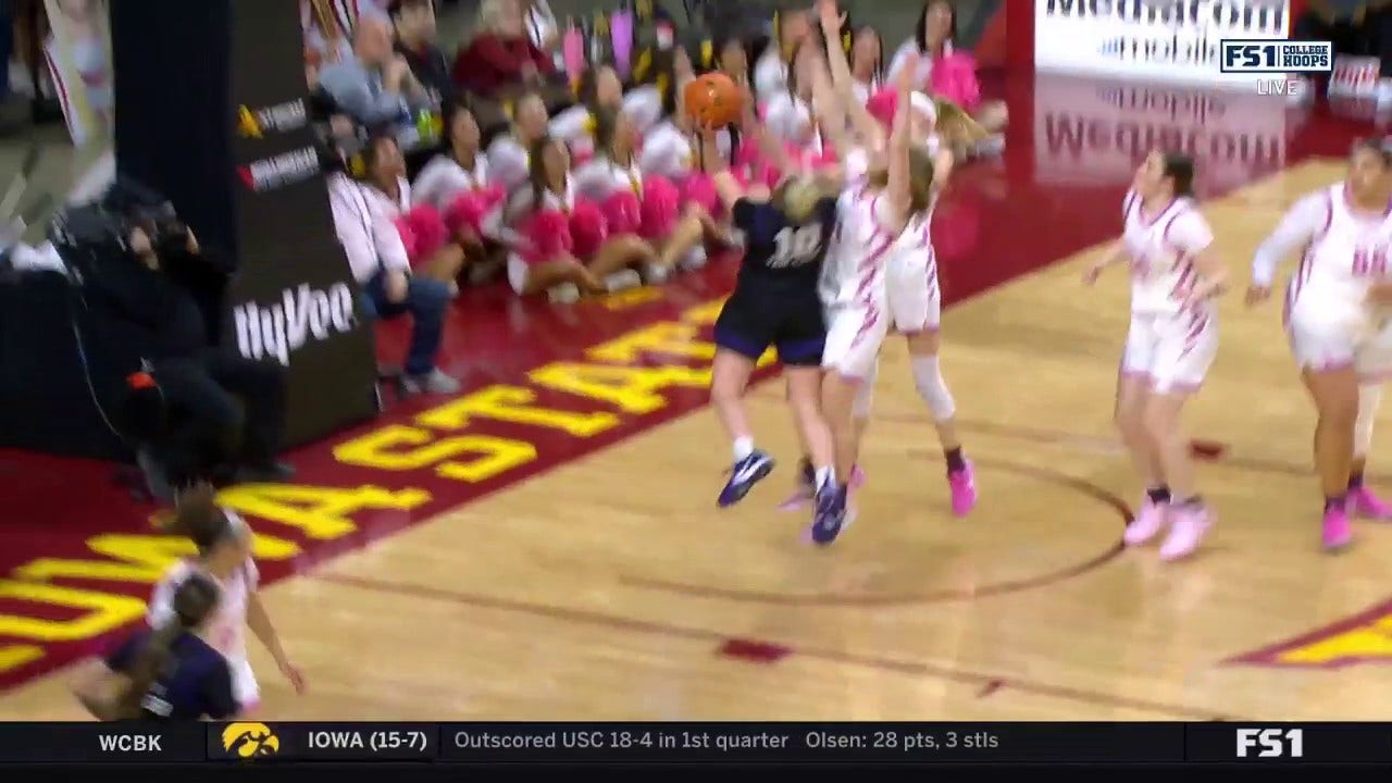 TCU's Hailey Van Lith makes and-one layup to extend lead against Iowa State 