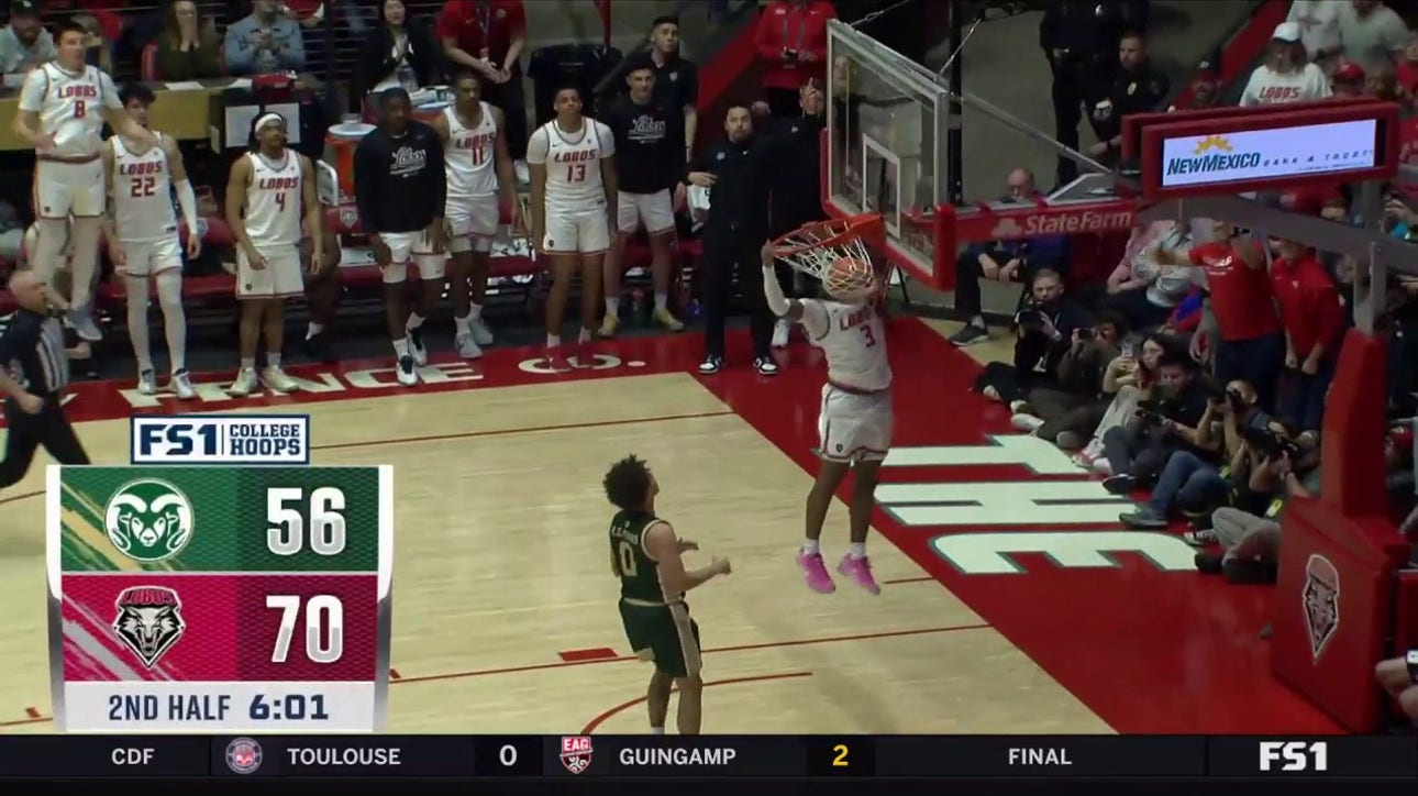 New Mexico's Tru Washington forces steal and throws down dunk to extend lead against Colorado State