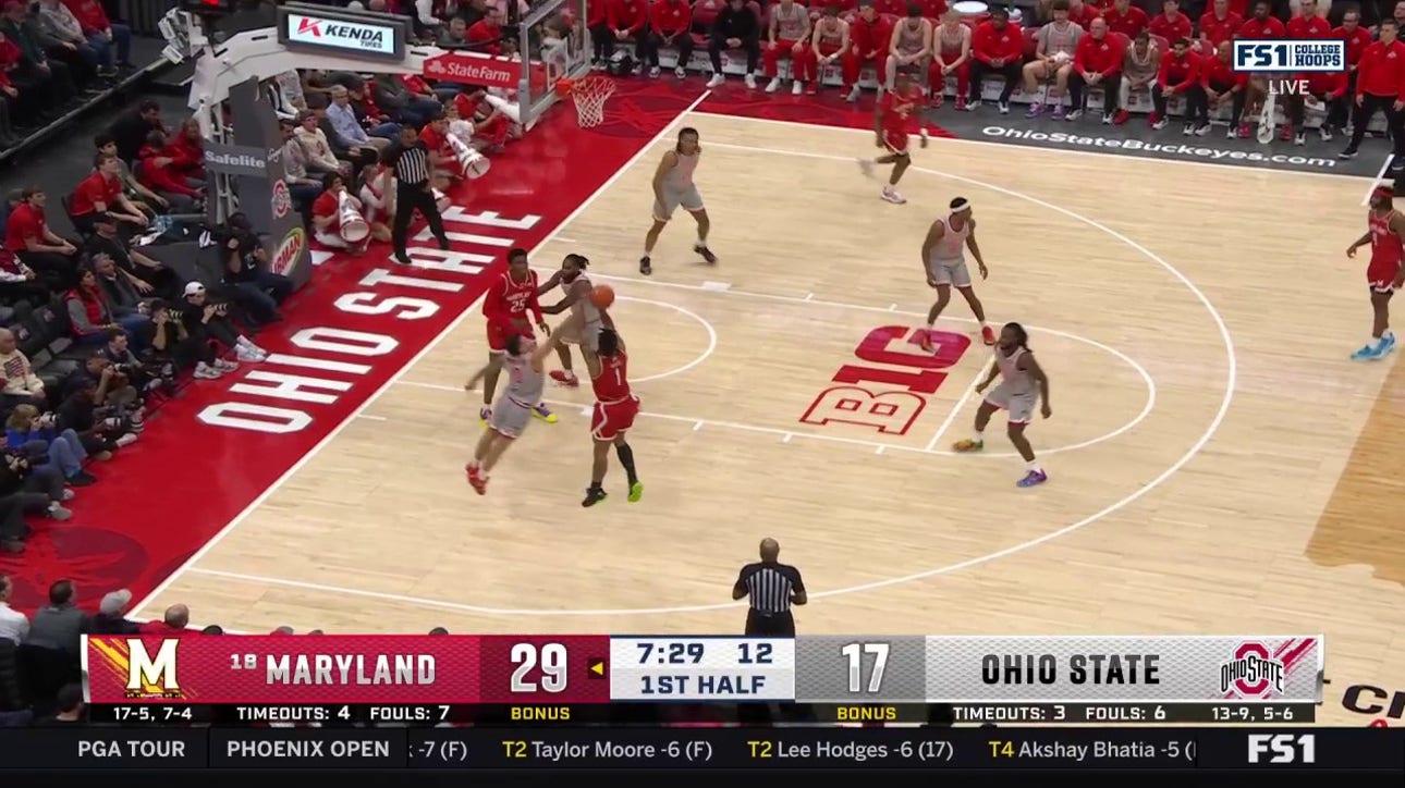 Maryland's Rodney Rice makes a pull-up jumper to extend lead against Ohio State
