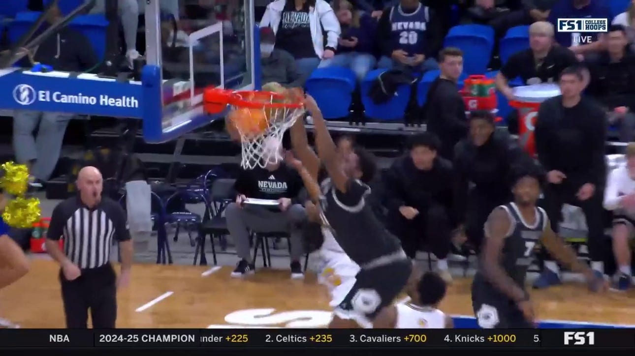 Nevada's Justin McBride throws down dunk to extend lead against SJSU