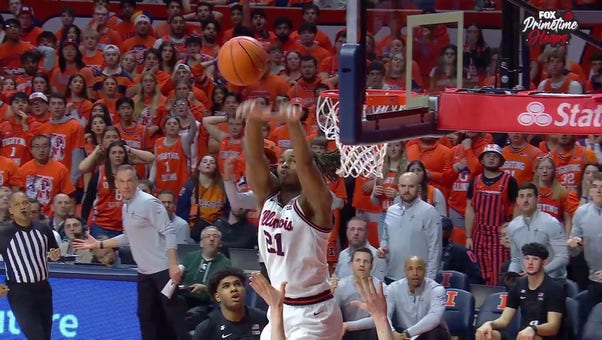 Illinois' Morez Johnson Jr. makes acrobatic two-handed block against MSU