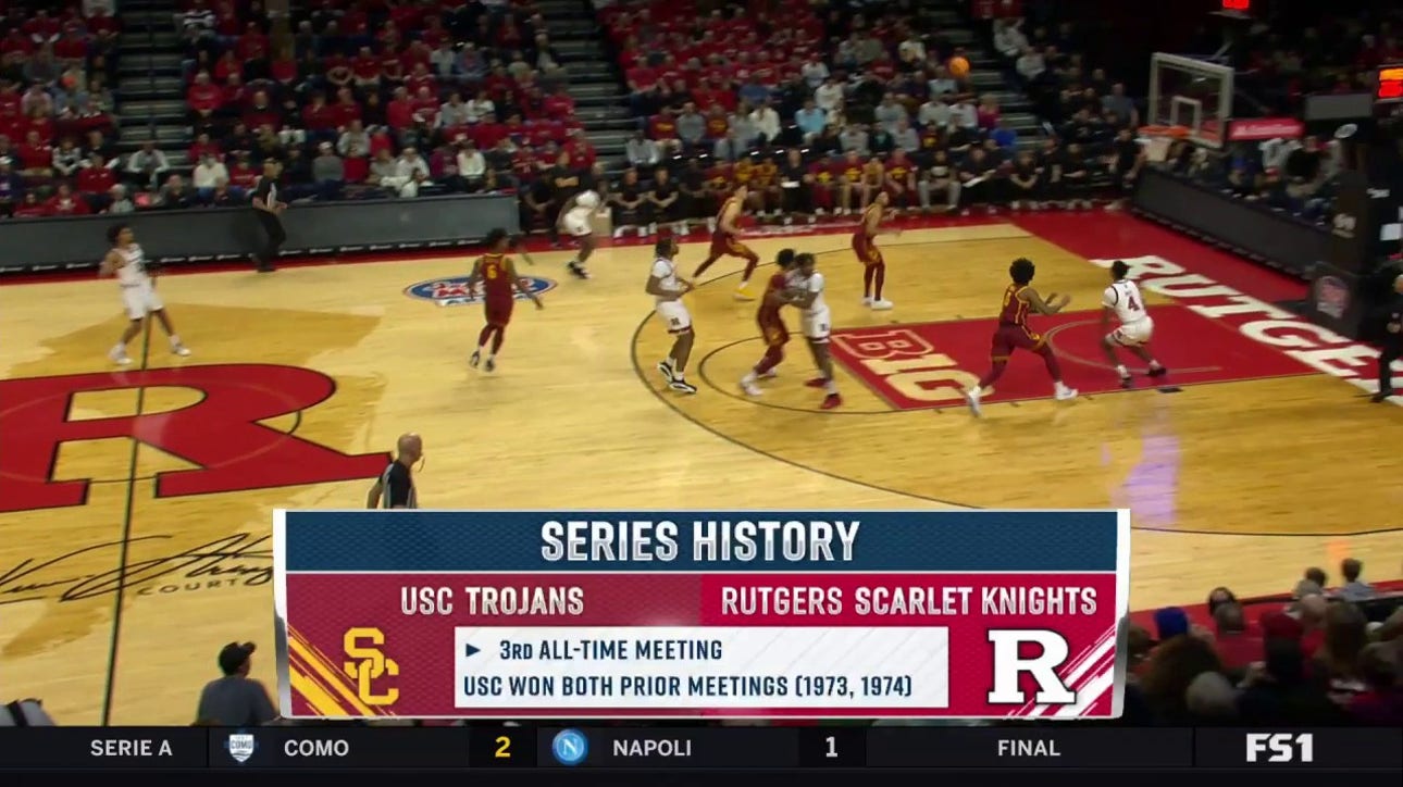 Rutgers' Ace Bailey gets up and throws down a wicked alley-oop jam early vs. USC