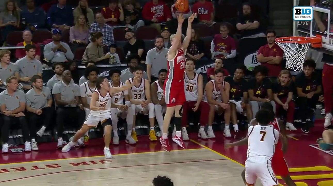 Colin White hits a 3-pointer, extending Ohio State's lead over USC