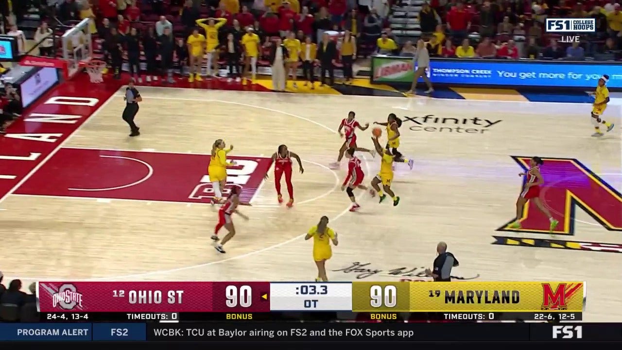 Sarah Te-Biasu drills INCREDIBLE 3-pointer to help Maryland defeat Ohio State in OT