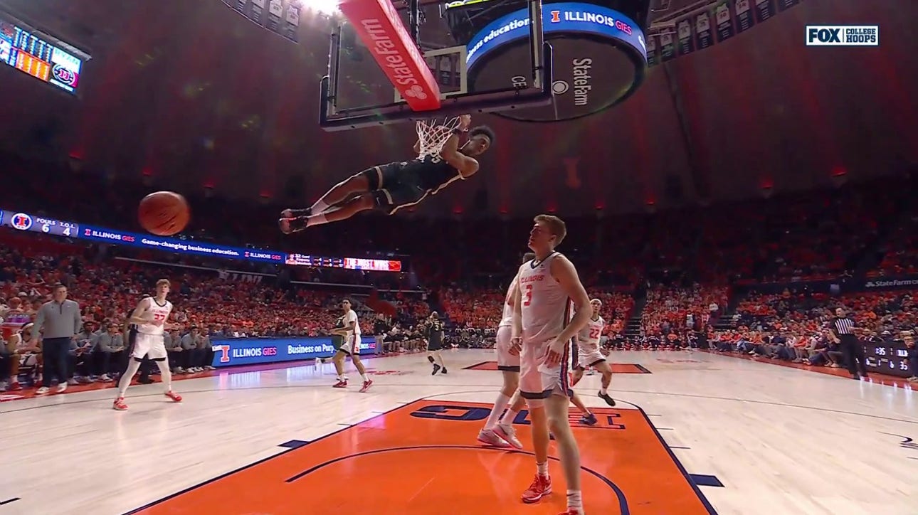 Myles Colvin finishes half-court alley-oop, extending Purdue's lead vs. Illinois