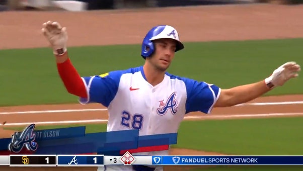 Matt Olson crushes his 12th home run of the season to give Braves the lead over Padres
