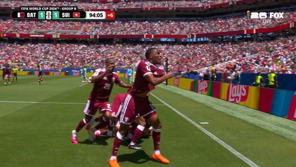 Qatar’s Boualem Khoukhi scores incredible header for equalizer in stoppage time, forcing draw vs Switzerland | 2026 FIFA World Cup™